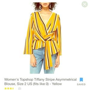 Topshop Tiffany Stripe Asymmetrical Blouse